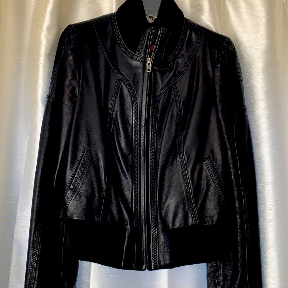 Black leather jacket